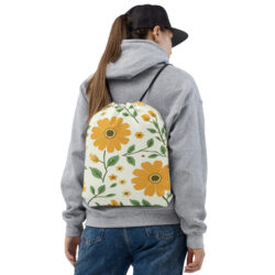 Flower Print Drawstring bag