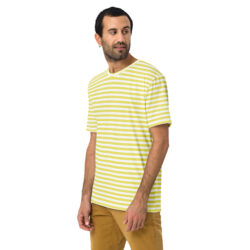 Casual striped All-Over Print Men's Crew Neck T-Shirt