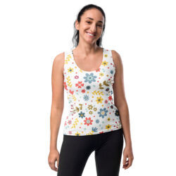 Floral Print Sublimation Cut & Sew Tank Top for women