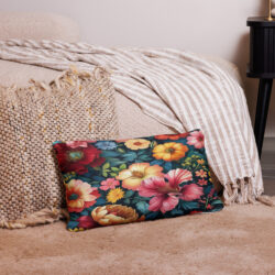 Floral Pattern All over Print Basic Pillow for Casual  uses.