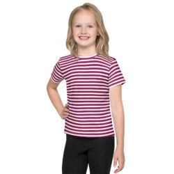 Striped Print Kids crew neck t-shirt for all time uses
