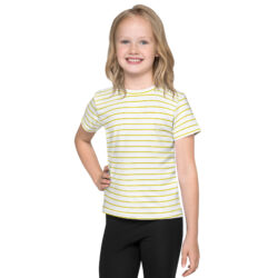 All over Striped Print Kids crew neck t-shirt  Soft and Comfort