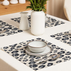 Monochrome Safari Placemat Set – Trendy Leopard Pattern for Any Table