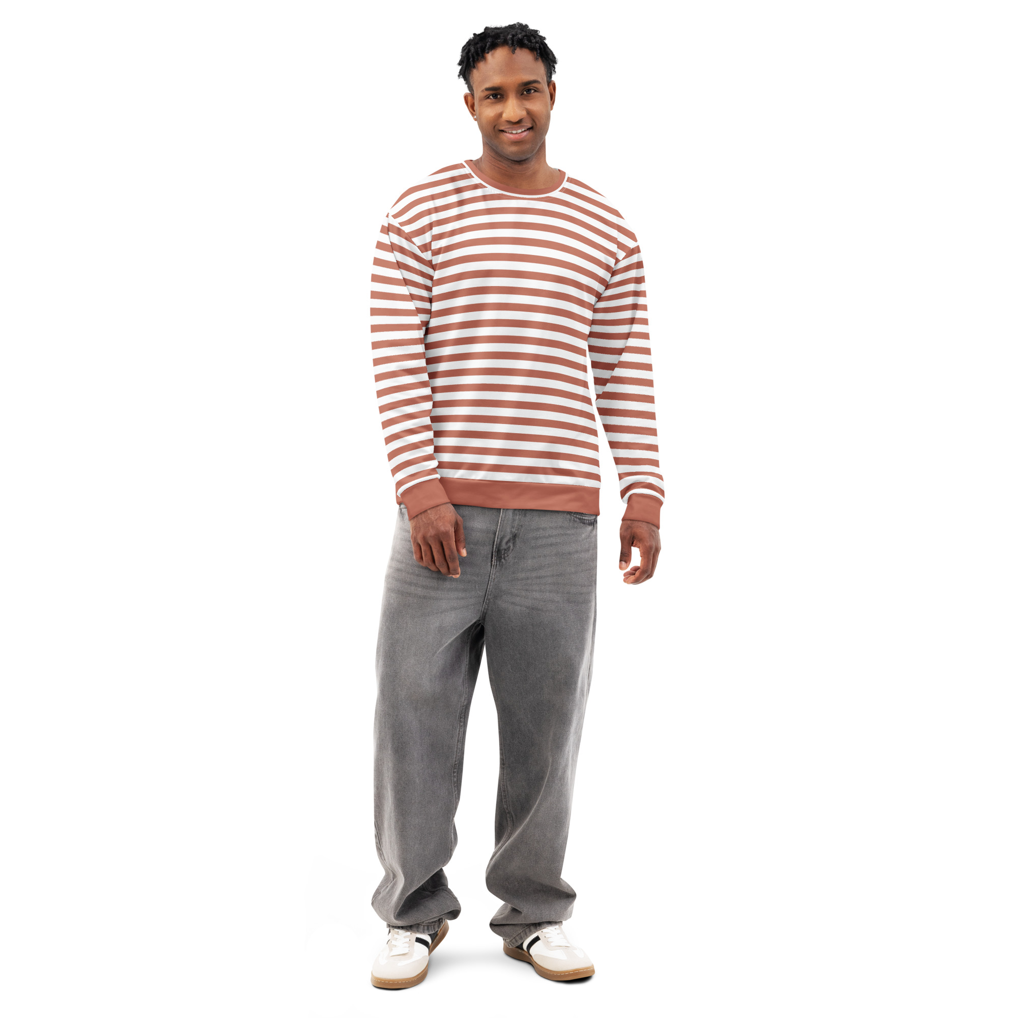 Unisex Striped Sweatshirt – Premium Cotton, Stylish Streetwear for Men & Women - Image 3