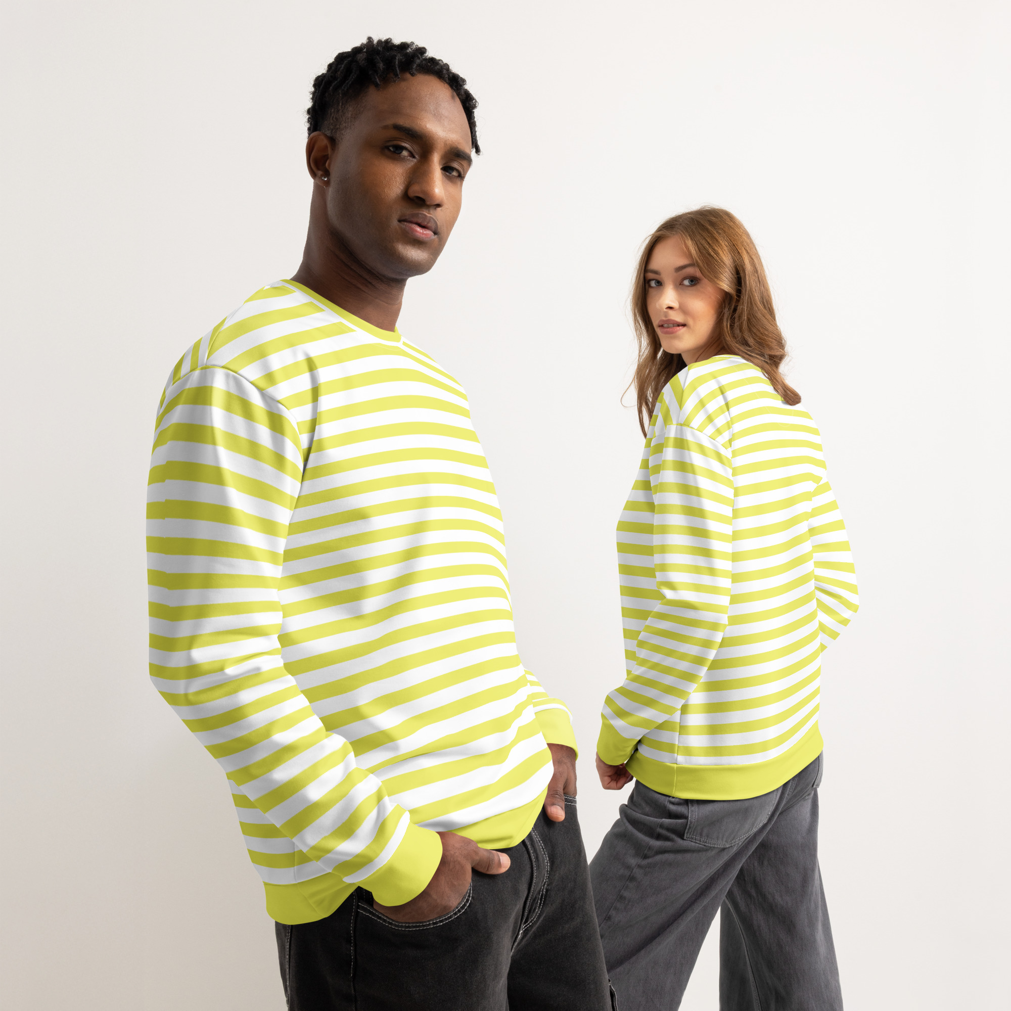 Stylish Unisex Striped Premium Sweatshirt – Comfortable Casual Street Fashion for All