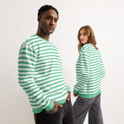 Trendy Unisex Striped Sweatshirt for Men & Women – Cozy Premium Cotton Pullover