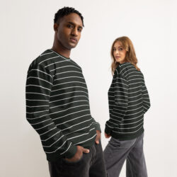 Vintage Inspired Unisex Striped Sweatshirt – Casual Premium Cotton Streetwear Style