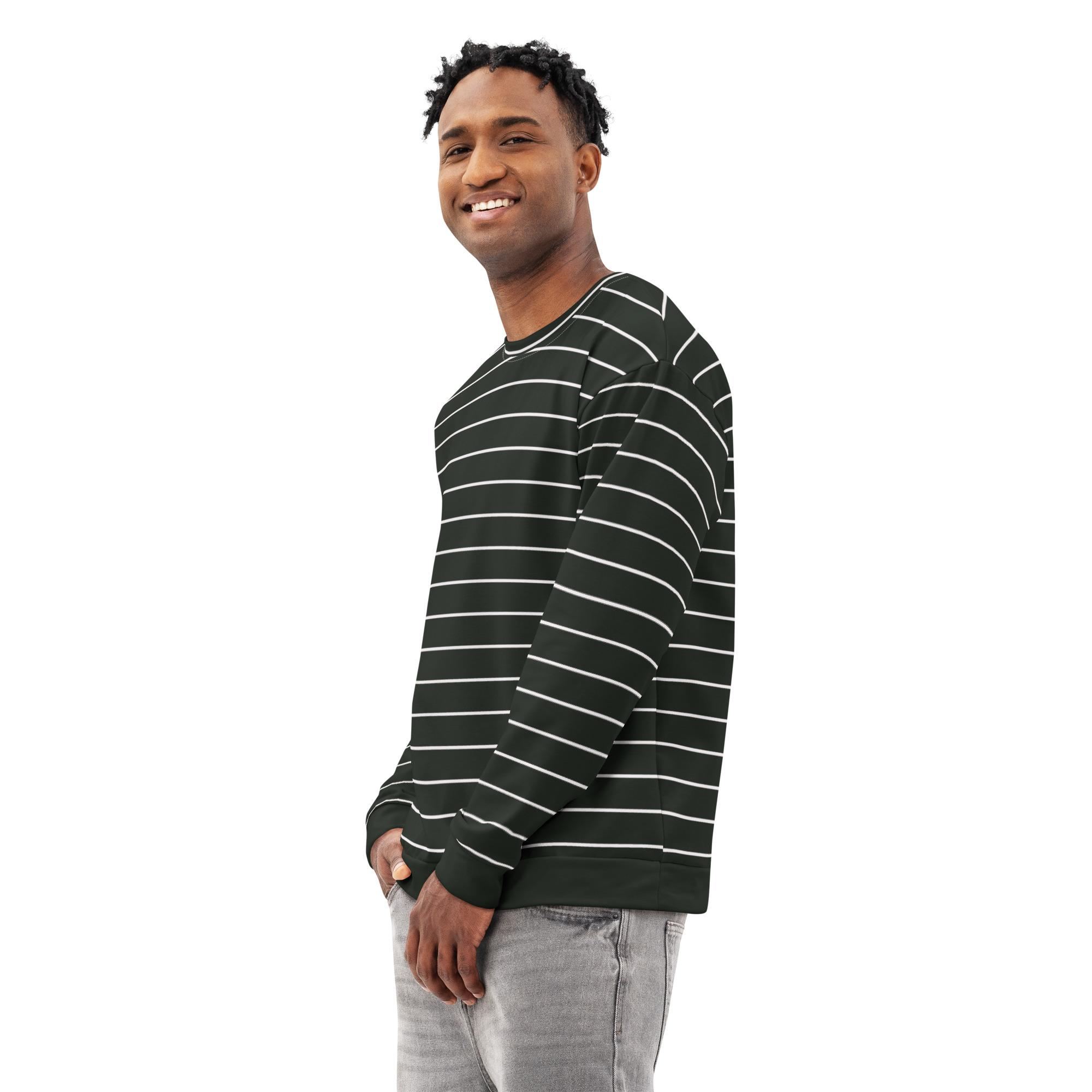 Vintage Inspired Unisex Striped Sweatshirt – Casual Premium Cotton Streetwear Style - Image 4