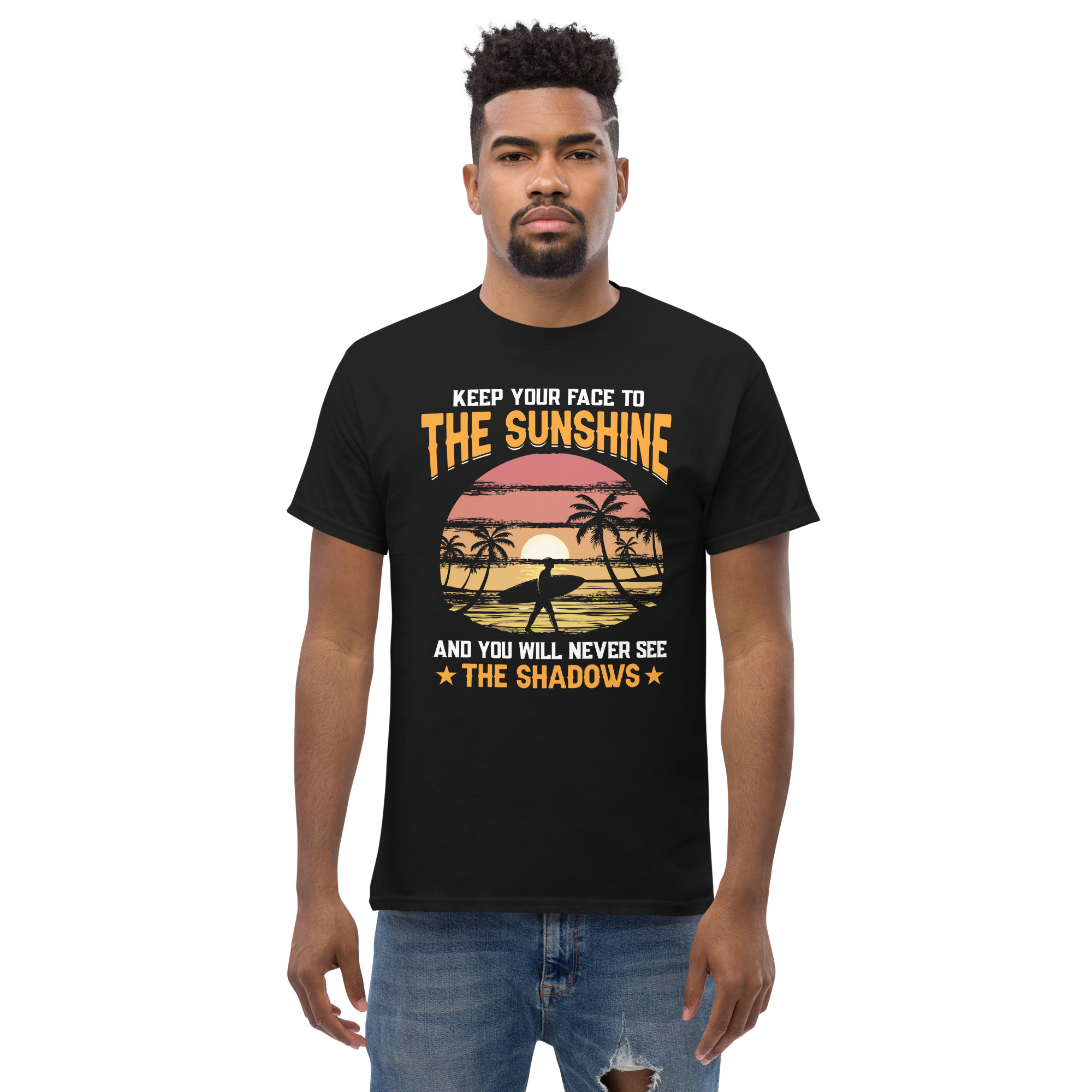 Premium Summer Beach Tee – Ocean Waves Sunset Graphic Shirt for Vacation Lovers classic tee - Image 5