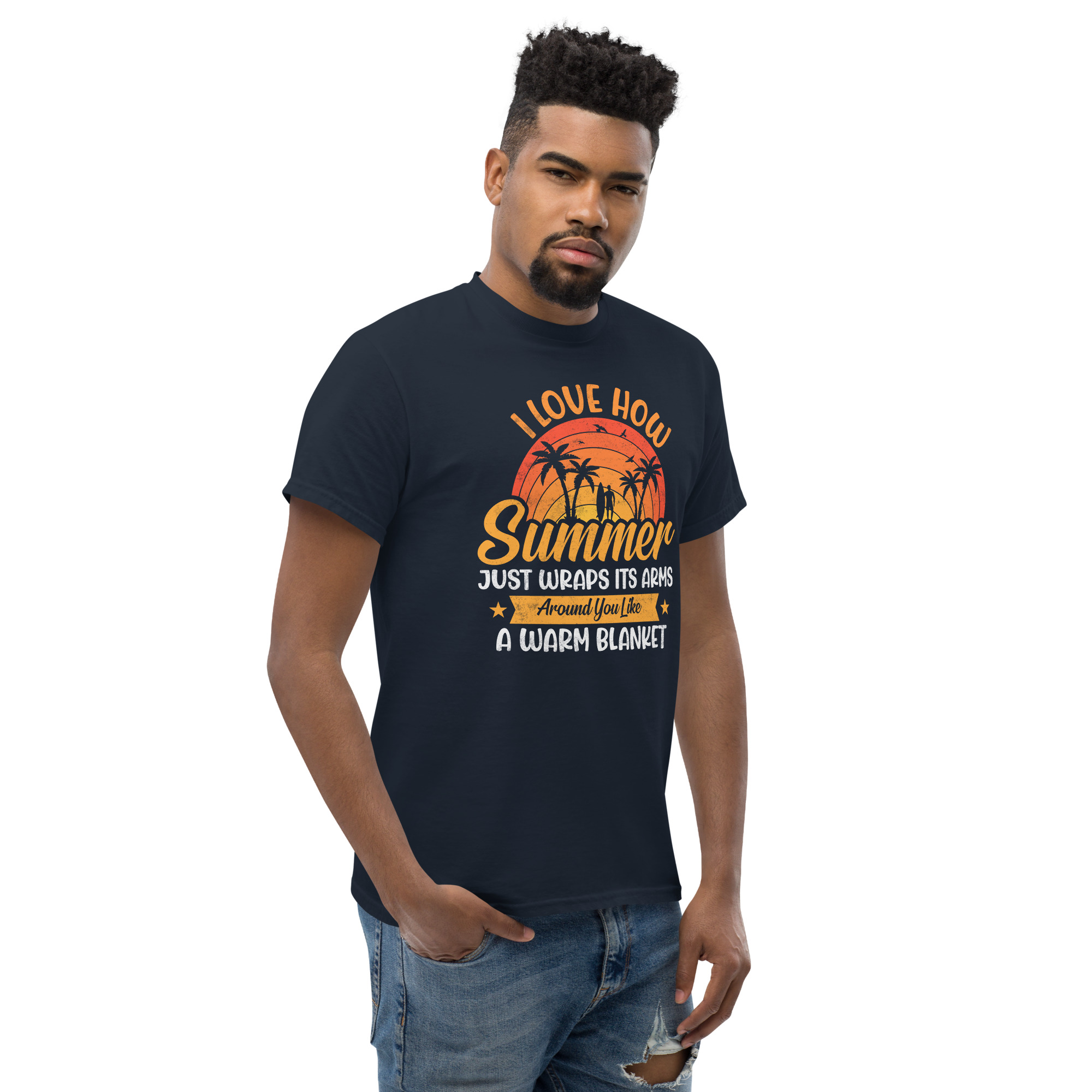 Summer Beach T-Shirt for Men – Tropical Palm Tree Graphic Tee Vacation Outfit classic tee - Image 4