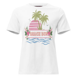 Retro Sunset Beach T-Shirt – Vintage Summer Graphic Tee-Women's Relaxed T-Shirt