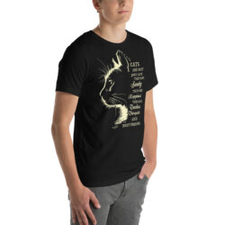 Cat Hair Don't Care Women's Funny Cat Lover t-Shirt 69 unisex staple t shirt black right front 6a30f19429f7a