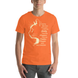 Cat Hair Don't Care Women's Funny Cat Lover t-Shirt 82 unisex staple t shirt orange front 6a30f1949e034