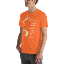 Cat Hair Don't Care Women's Funny Cat Lover t-Shirt 85 unisex staple t shirt orange left front 6a30f194c6ac5