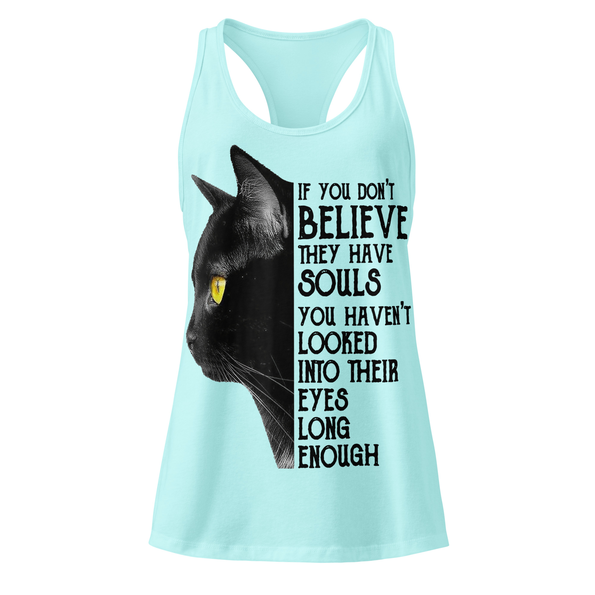 Cute Black Cat Women's Tank Top – Cat Lover Gift Tee-Women’s fitted racerback tank top 9 Cute Black Cat Women's Tank Top – Cat Lover Gift Tee-Women’s fitted racerback tank top - Image 9
