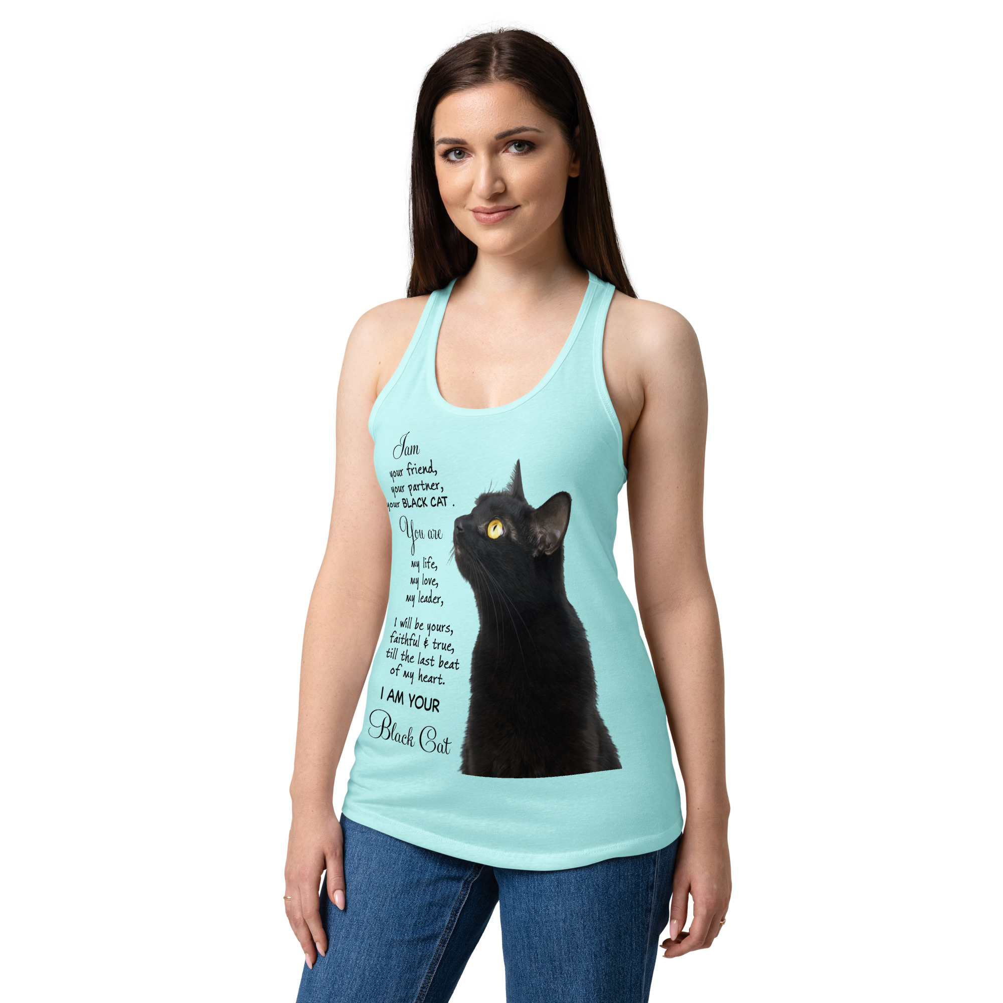 Life Is Better With Cats Women's Graphic Tank Top- Women’s fitted racerback tank top 8 Life Is Better With Cats Women's Graphic Tank Top- Women’s fitted racerback tank top - Image 8