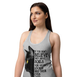 Cute Black Cat Women's Tank Top – Cat Lover Gift Tee-Women’s fitted racerback tank top 35 womens ideal racerback tank top heather gray front 2 6a3629014fd7c