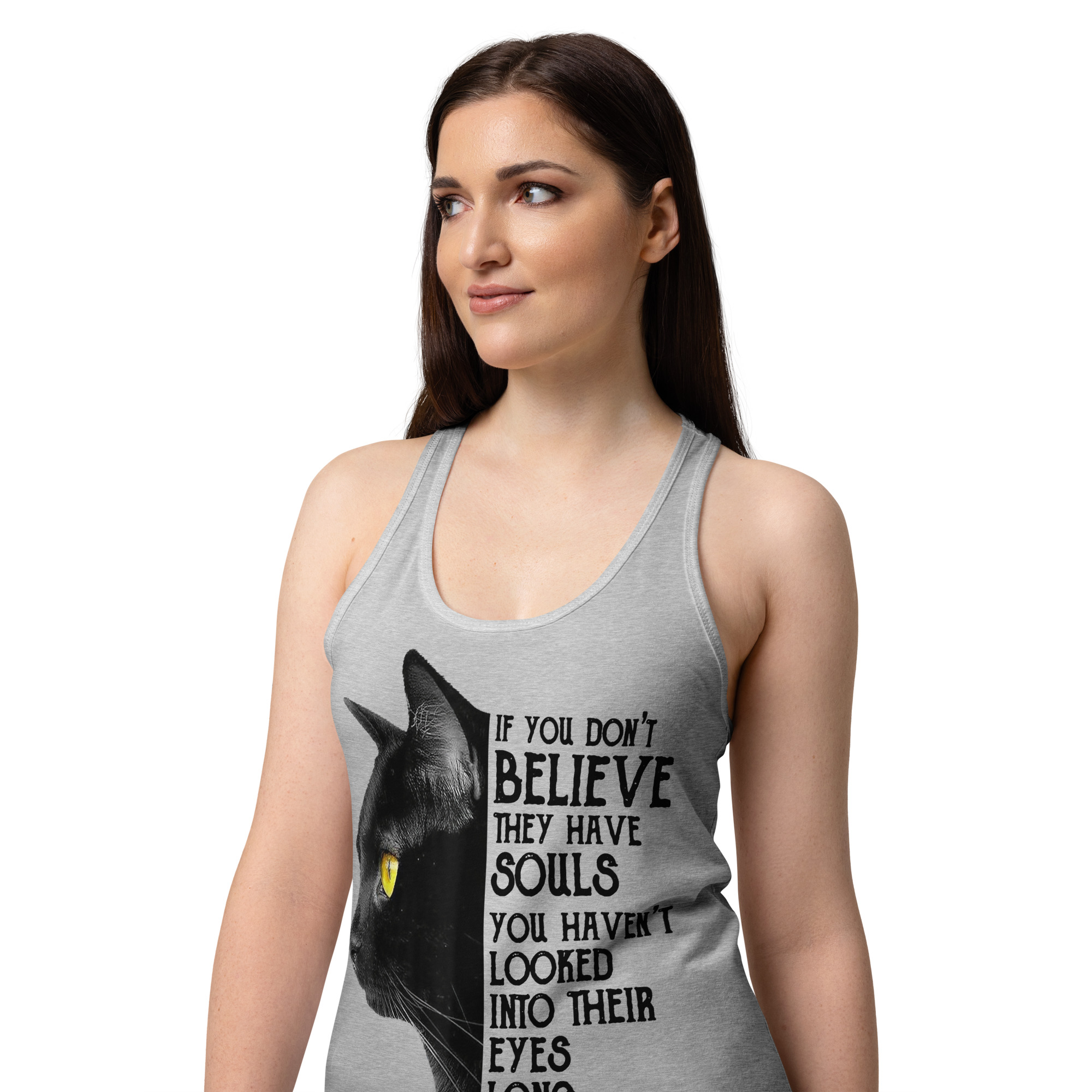 Cute Black Cat Women's Tank Top – Cat Lover Gift Tee-Women’s fitted racerback tank top 13 Cute Black Cat Women's Tank Top – Cat Lover Gift Tee-Women’s fitted racerback tank top - Image 13