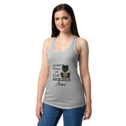 womens ideal racerback tank top heather gray front 6a40ebd4e3146