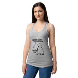 womens ideal racerback tank top heather gray front 6a4117fff2b8a