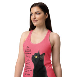 Life Is Better With Cats Women's Graphic Tank Top- Women’s fitted racerback tank top 23 womens ideal racerback tank top hot pink front 2 6a362d91efe8c