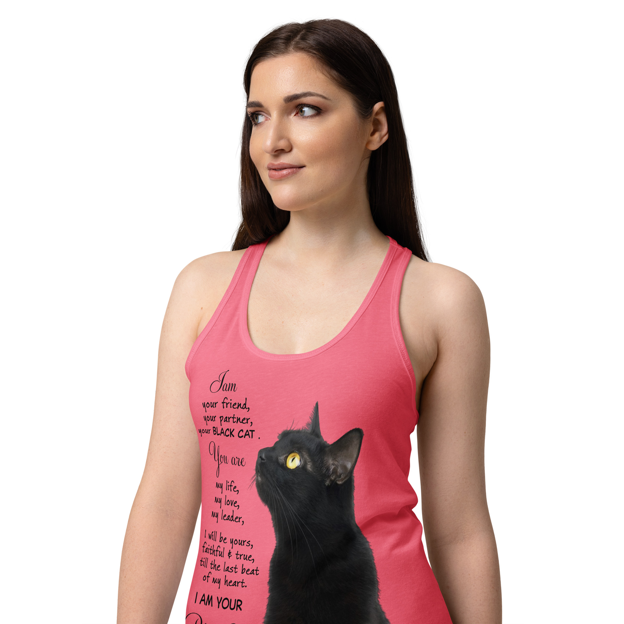 Life Is Better With Cats Women's Graphic Tank Top- Women’s fitted racerback tank top 3 Life Is Better With Cats Women's Graphic Tank Top- Women’s fitted racerback tank top - Image 3