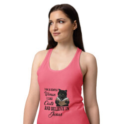 womens ideal racerback tank top hot pink front 2 6a40ebd4e22d6