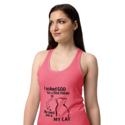 Cat Mom's Life Women's Graphic Tank Top– Cute Feline Design-Women’s fitted racerback tank top