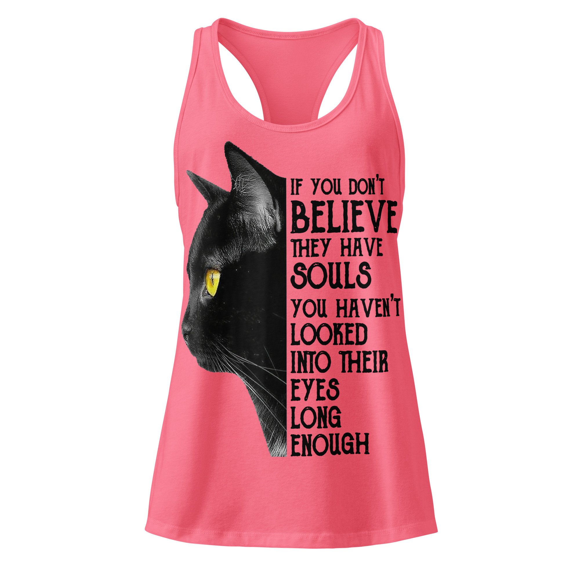 Cute Black Cat Women's Tank Top – Cat Lover Gift Tee-Women’s fitted racerback tank top 4 Cute Black Cat Women's Tank Top – Cat Lover Gift Tee-Women’s fitted racerback tank top - Image 4