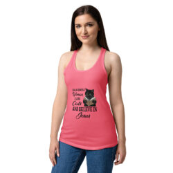 womens ideal racerback tank top hot pink front 6a40ebd4e222c