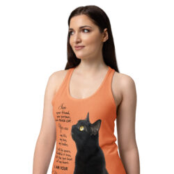 Life Is Better With Cats Women's Graphic Tank Top- Women’s fitted racerback tank top 25 womens ideal racerback tank top light orange front 2 6a362d91eff95