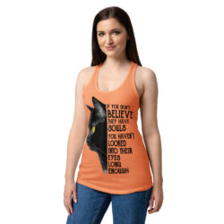 Cute Black Cat Women's Tank Top – Cat Lover Gift Tee-Women’s fitted racerback tank top 28 womens ideal racerback tank top light orange front 6a3629014e879