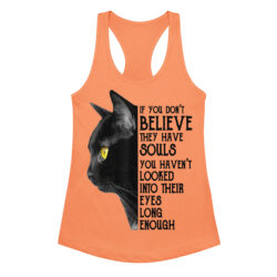 Cute Black Cat Women's Tank Top – Cat Lover Gift Tee-Women’s fitted racerback tank top 41 womens ideal racerback tank top light orange front 6a3629015094f