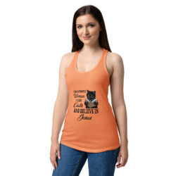 womens ideal racerback tank top light orange front 6a40ebd4e2469