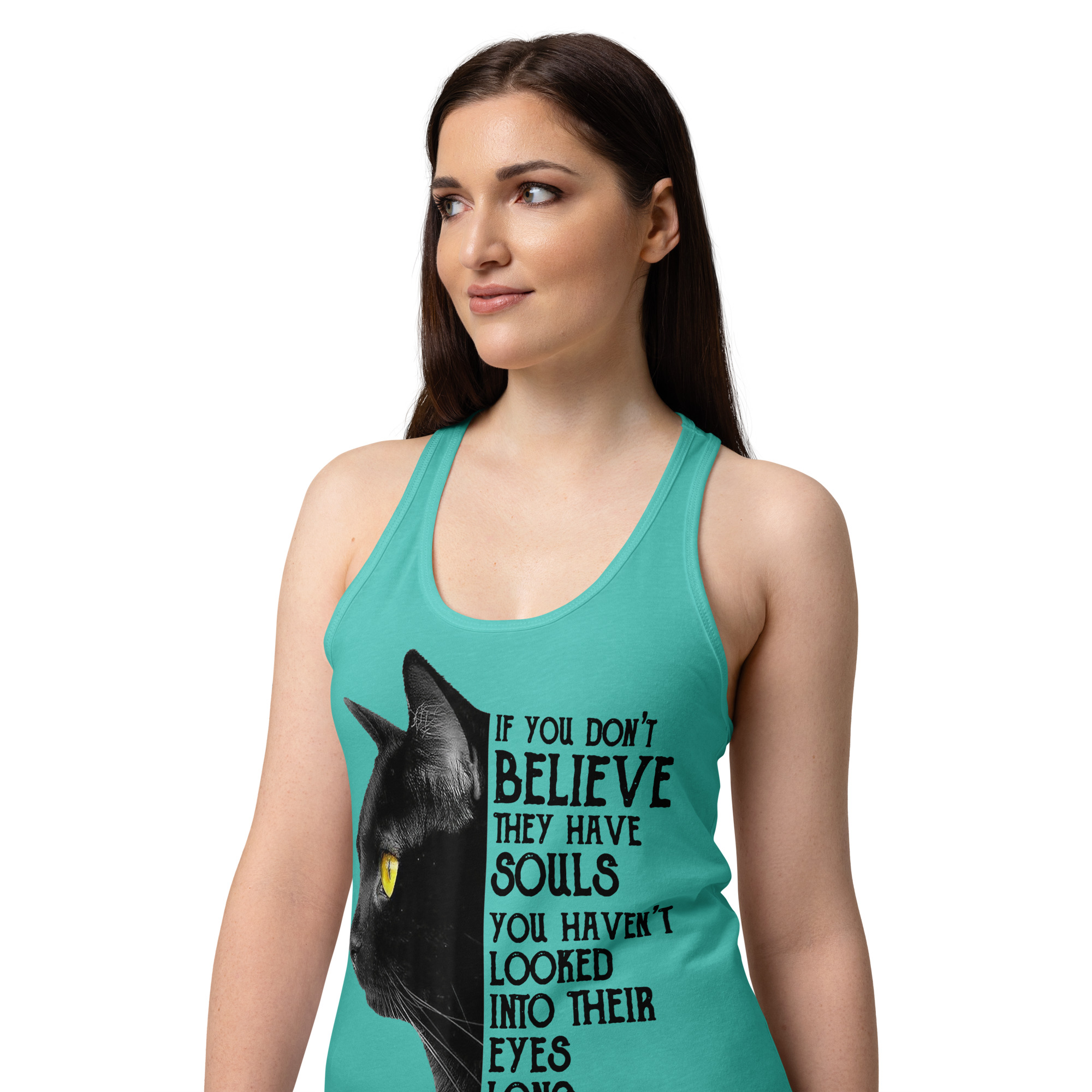 Cute Black Cat Women's Tank Top – Cat Lover Gift Tee-Women’s fitted racerback tank top 15 Cute Black Cat Women's Tank Top – Cat Lover Gift Tee-Women’s fitted racerback tank top - Image 15