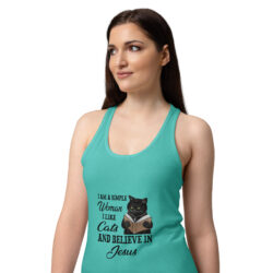 Cat Mom Club Women's Tank Top – Trendy Feline Lover Women’s fitted racerback tank top