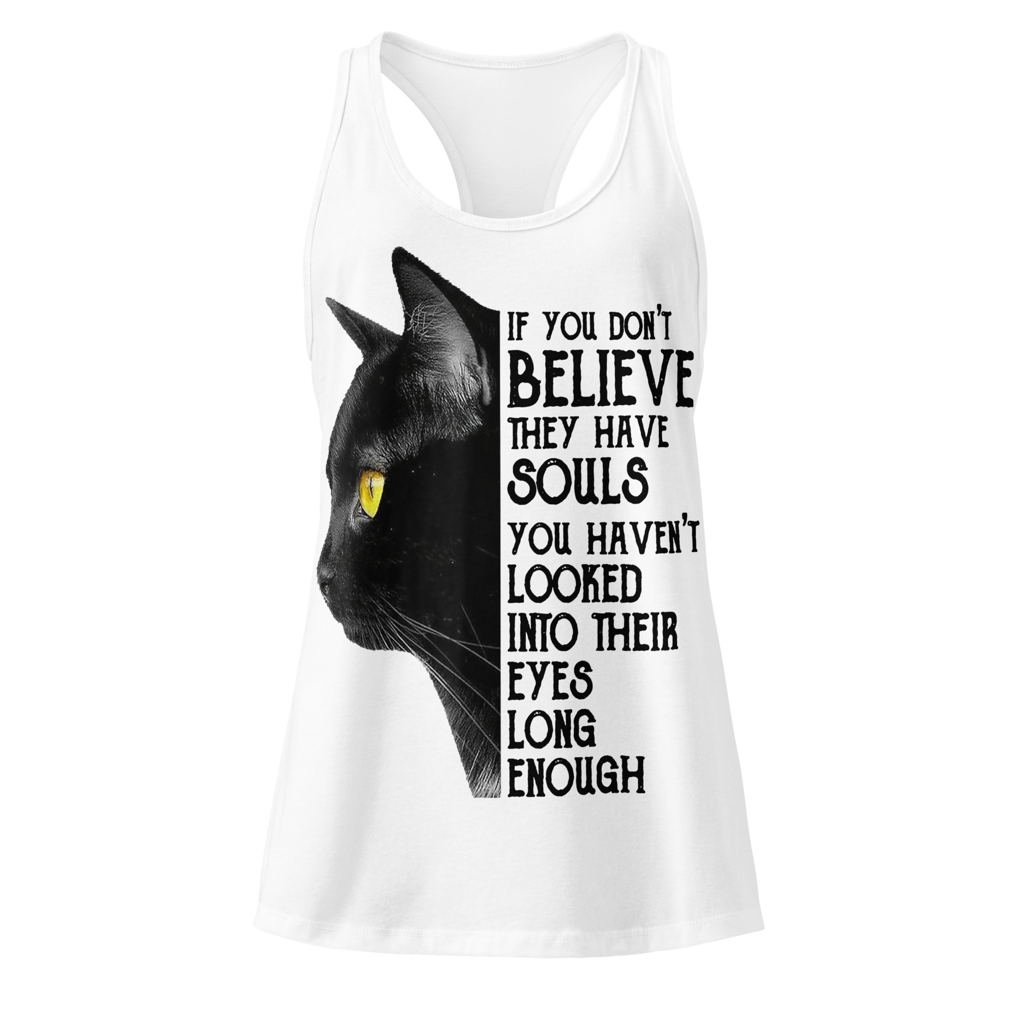 Cute Black Cat Women's Tank Top – Cat Lover Gift Tee-Women’s fitted racerback tank top 12 Cute Black Cat Women's Tank Top – Cat Lover Gift Tee-Women’s fitted racerback tank top - Image 12
