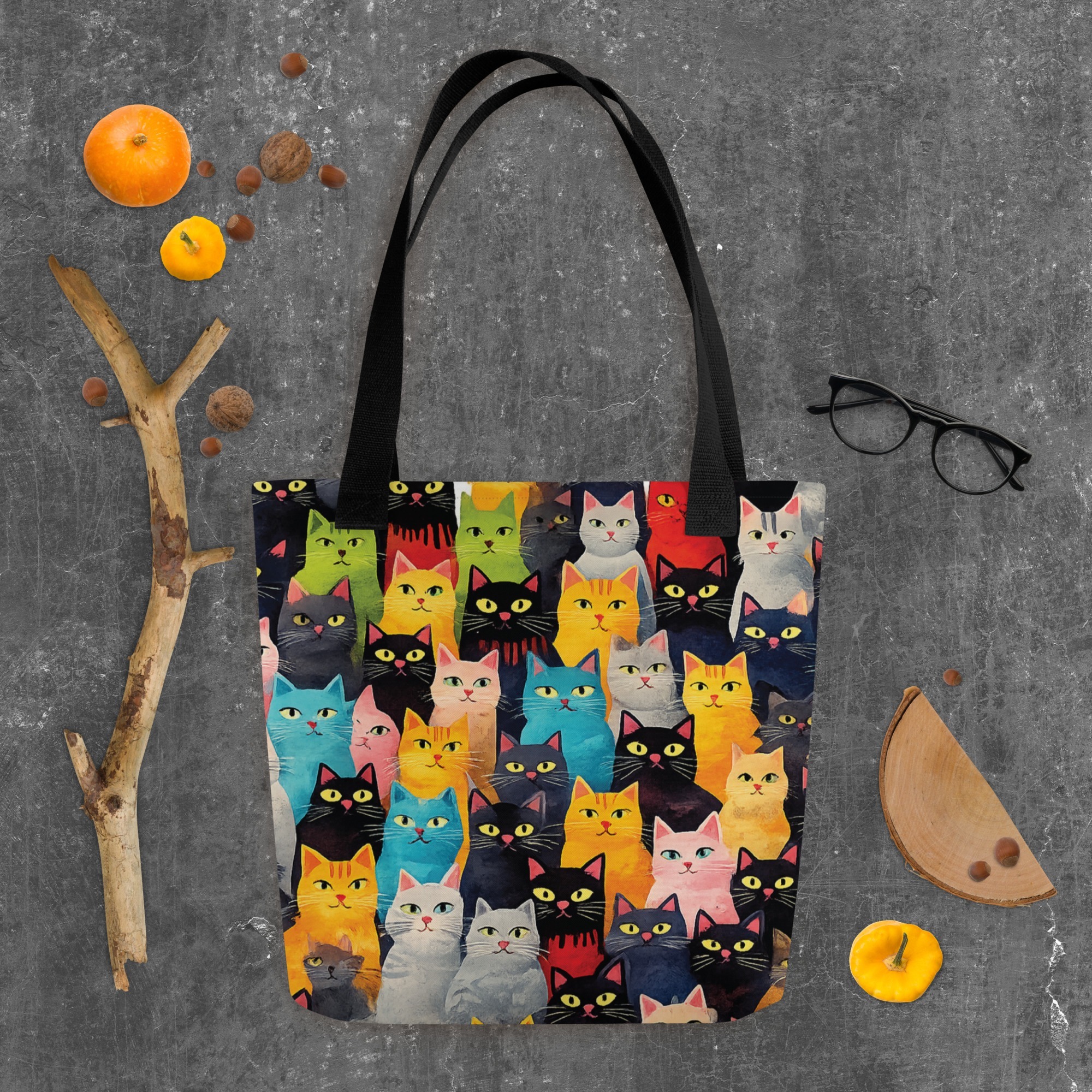 Cute Cat Mom Tote Bag | Vintage Cat Pattern Canvas Grocery Tote Bag for Women 4 Cute Cat Mom Tote Bag | Vintage Cat Pattern Canvas Grocery Tote Bag for Women - Image 4