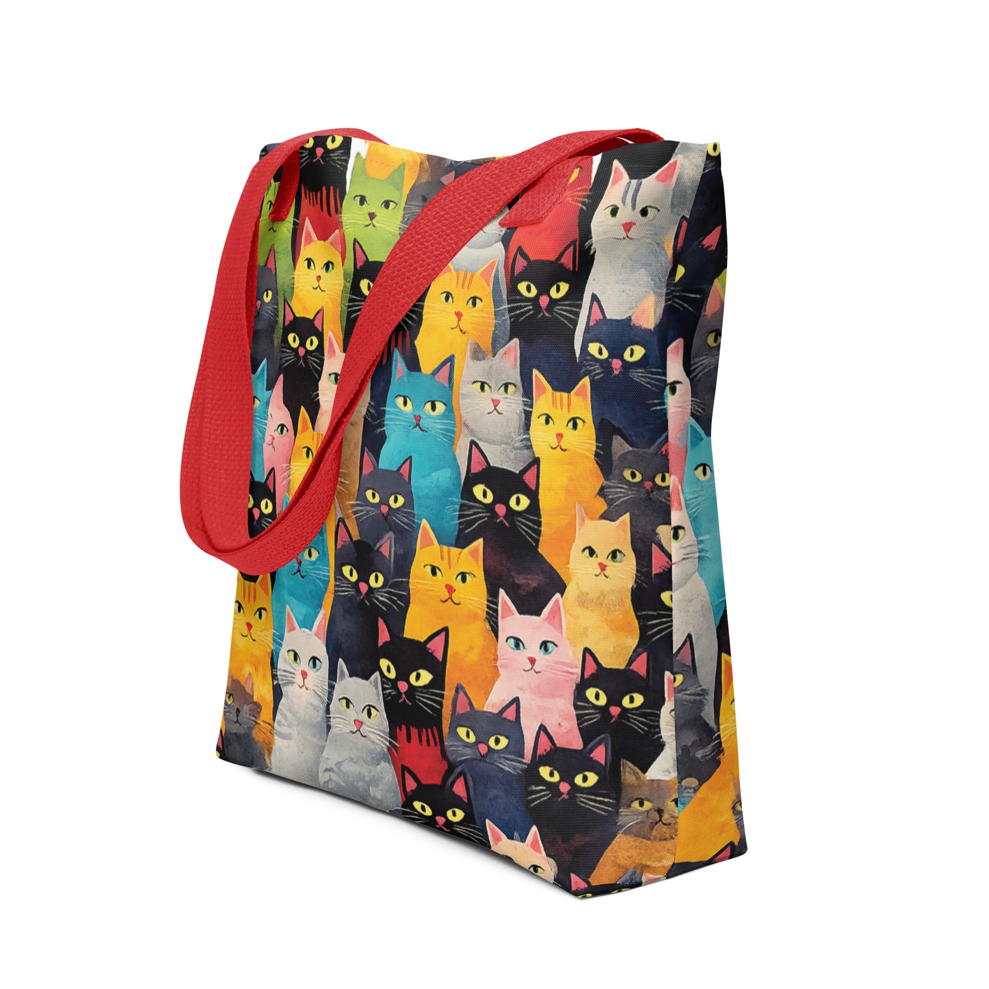 Cute Cat Mom Tote Bag | Vintage Cat Pattern Canvas Grocery Tote Bag for Women 5 Cute Cat Mom Tote Bag | Vintage Cat Pattern Canvas Grocery Tote Bag for Women - Image 5