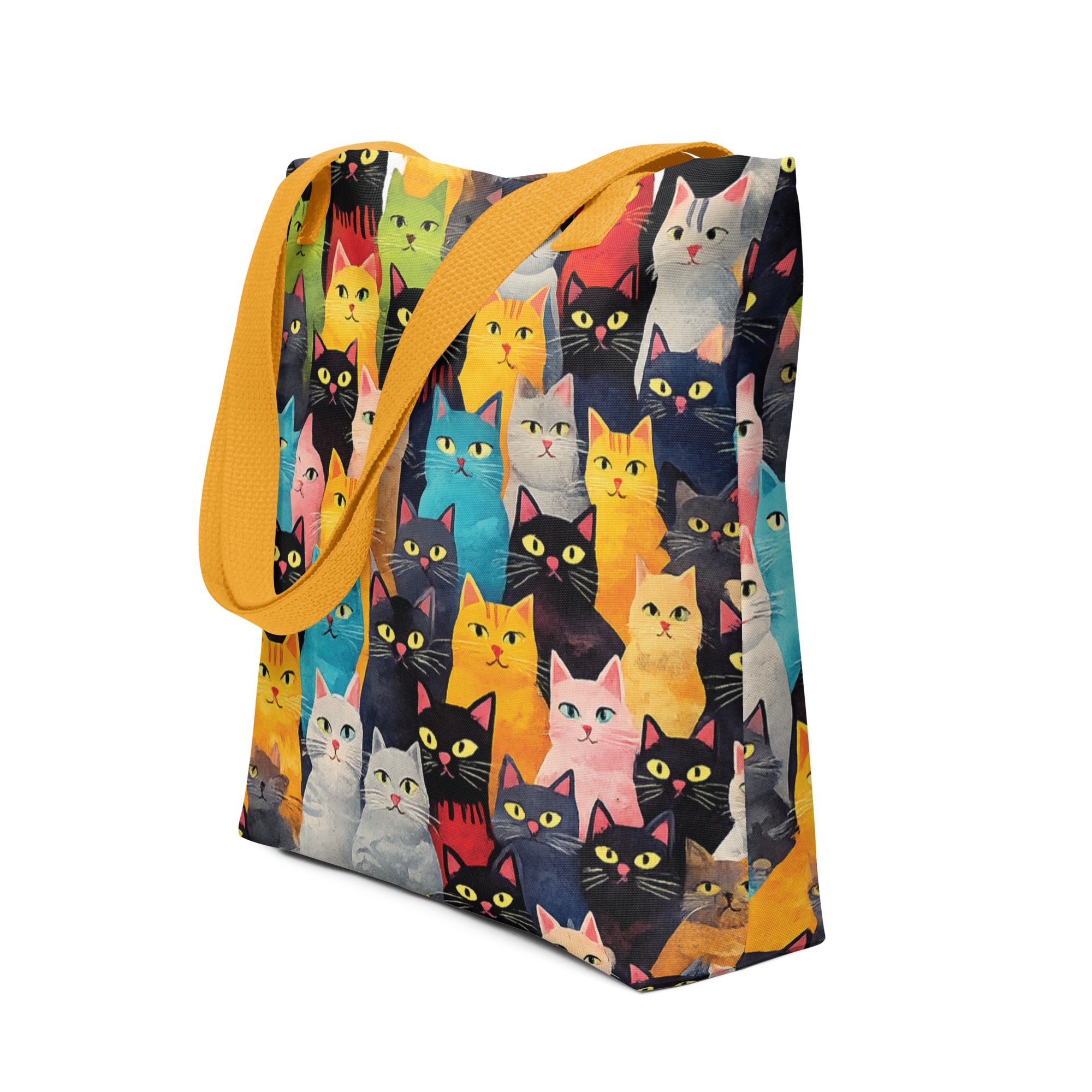 Cute Cat Mom Tote Bag | Vintage Cat Pattern Canvas Grocery Tote Bag for Women 8 Cute Cat Mom Tote Bag | Vintage Cat Pattern Canvas Grocery Tote Bag for Women - Image 8