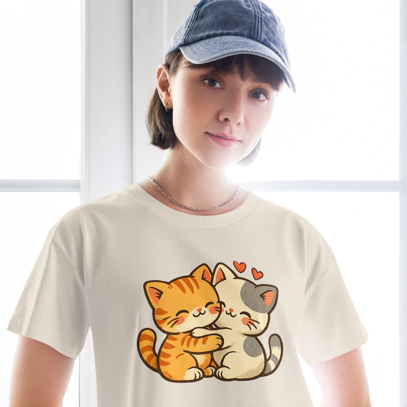 Kawaii Retro Cat Crop Top | Vintage Cartoon Kitty Graphic Tee embrace each other-Women’s crop top 4 Kawaii Retro Cat Crop Top | Vintage Cartoon Kitty Graphic Tee embrace each other-Women’s crop top - Image 4