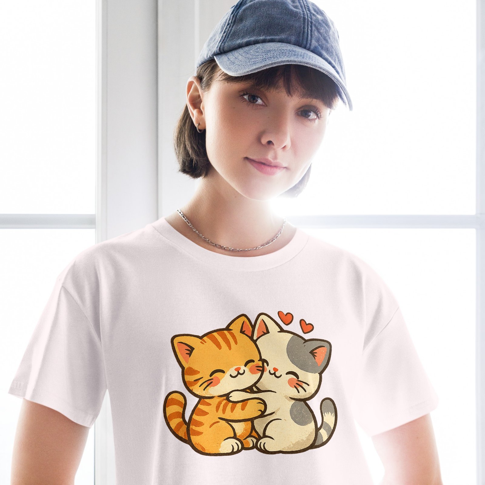 Kawaii Retro Cat Crop Top | Vintage Cartoon Kitty Graphic Tee embrace each other-Women’s crop top 6 Kawaii Retro Cat Crop Top | Vintage Cartoon Kitty Graphic Tee embrace each other-Women’s crop top - Image 6