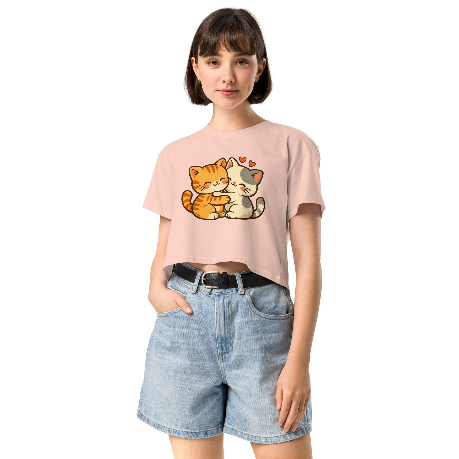 Kawaii Retro Cat Crop Top | Vintage Cartoon Kitty Graphic Tee embrace each other-Women’s crop top 19 Kawaii Retro Cat Crop Top | Vintage Cartoon Kitty Graphic Tee embrace each other-Women’s crop top - Image 19