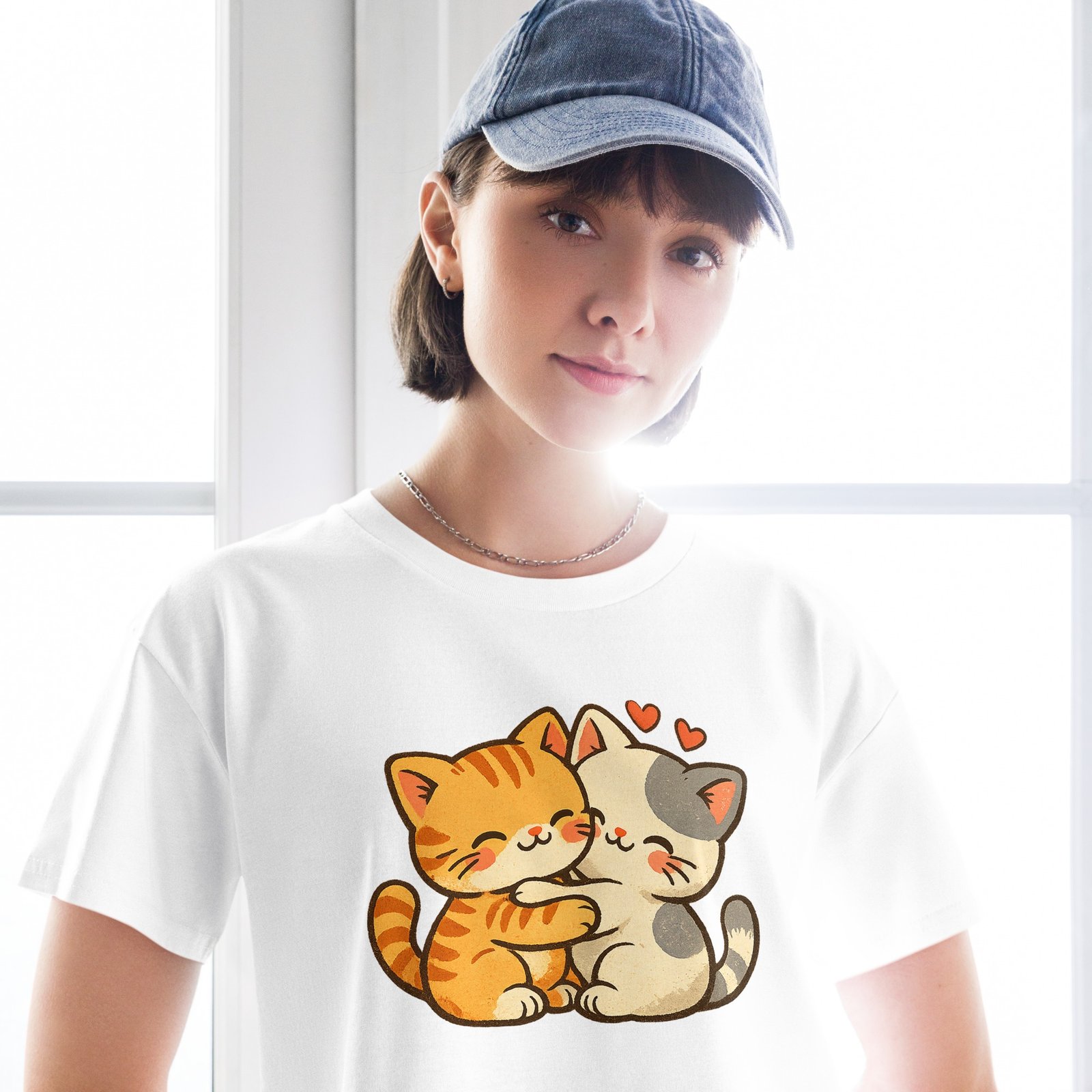 Kawaii Retro Cat Crop Top | Vintage Cartoon Kitty Graphic Tee embrace each other-Women’s crop top 8 Kawaii Retro Cat Crop Top | Vintage Cartoon Kitty Graphic Tee embrace each other-Women’s crop top - Image 8