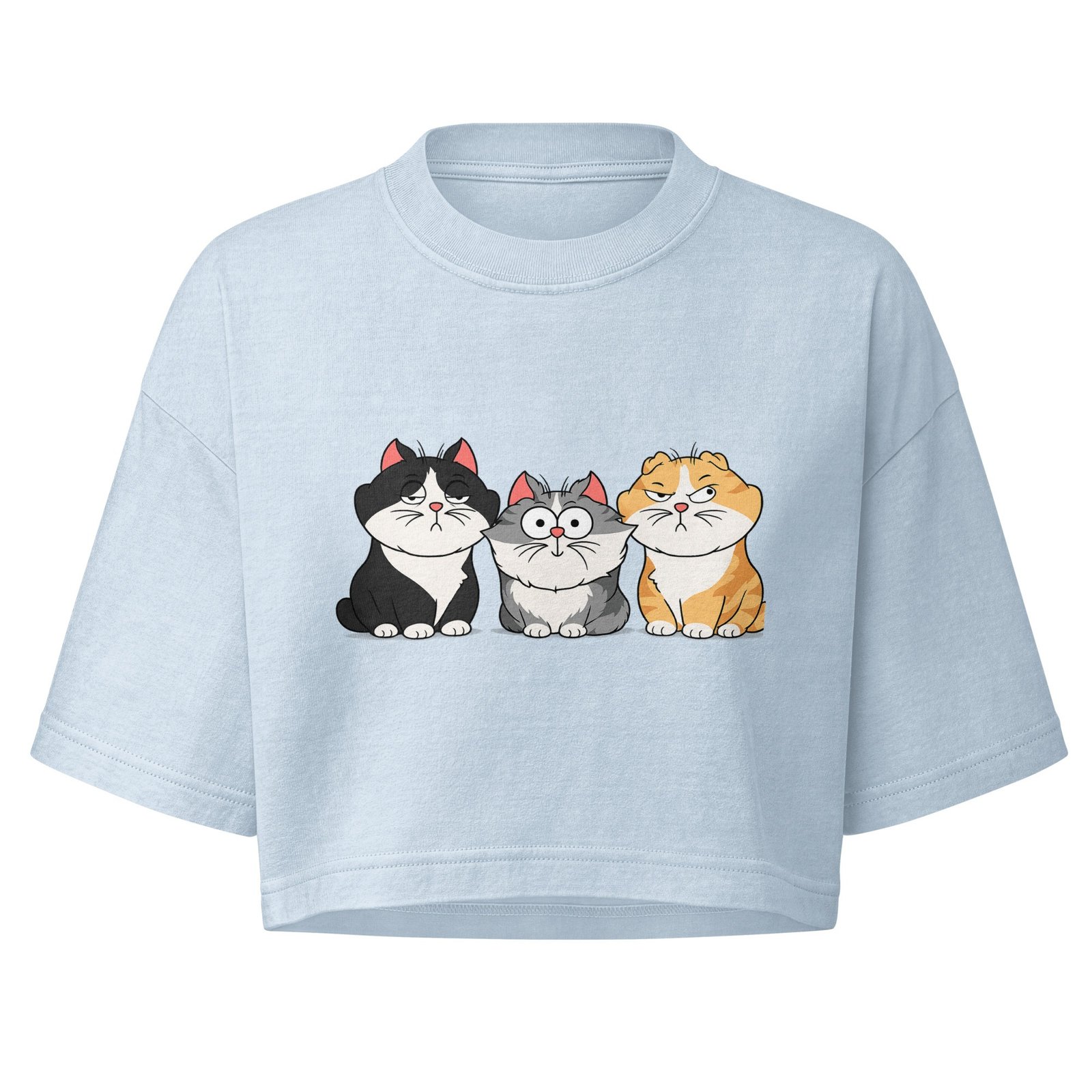 Funny Three Cats Women's Cropped Tee | Vintage Cartoon Cat Trio Cropped Top for Women 5 Funny Three Cats Women's Cropped Tee | Vintage Cartoon Cat Trio Cropped Top for Women - Image 5