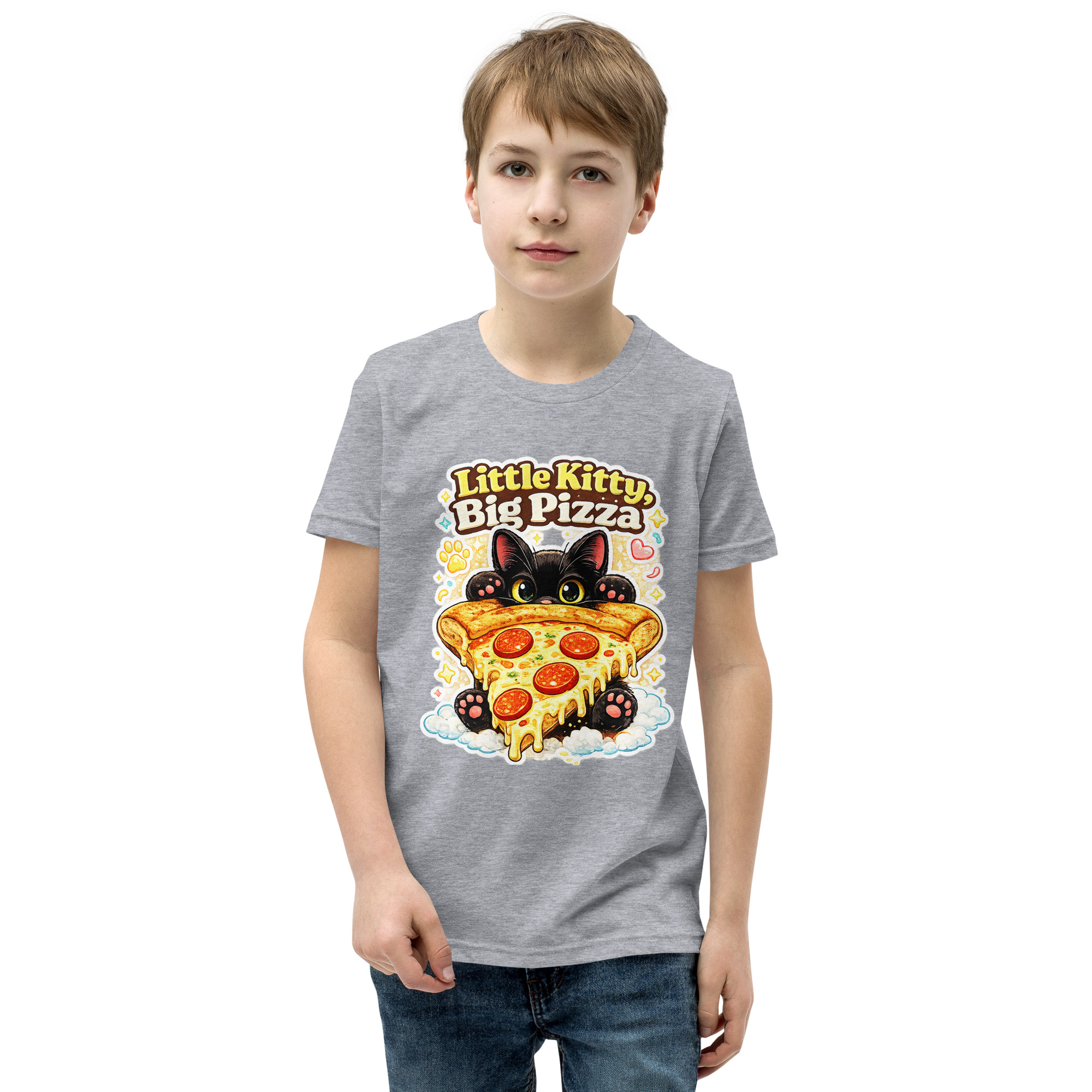 Little Kitty Big Pizza Kids T-Shirt – Cute Pizza Cat Graphic Tee for Boys and Girls Short Sleeve T-Shirt 27 Little Kitty Big Pizza Kids T-Shirt – Cute Pizza Cat Graphic Tee for Boys and Girls Short Sleeve T-Shirt - Image 27