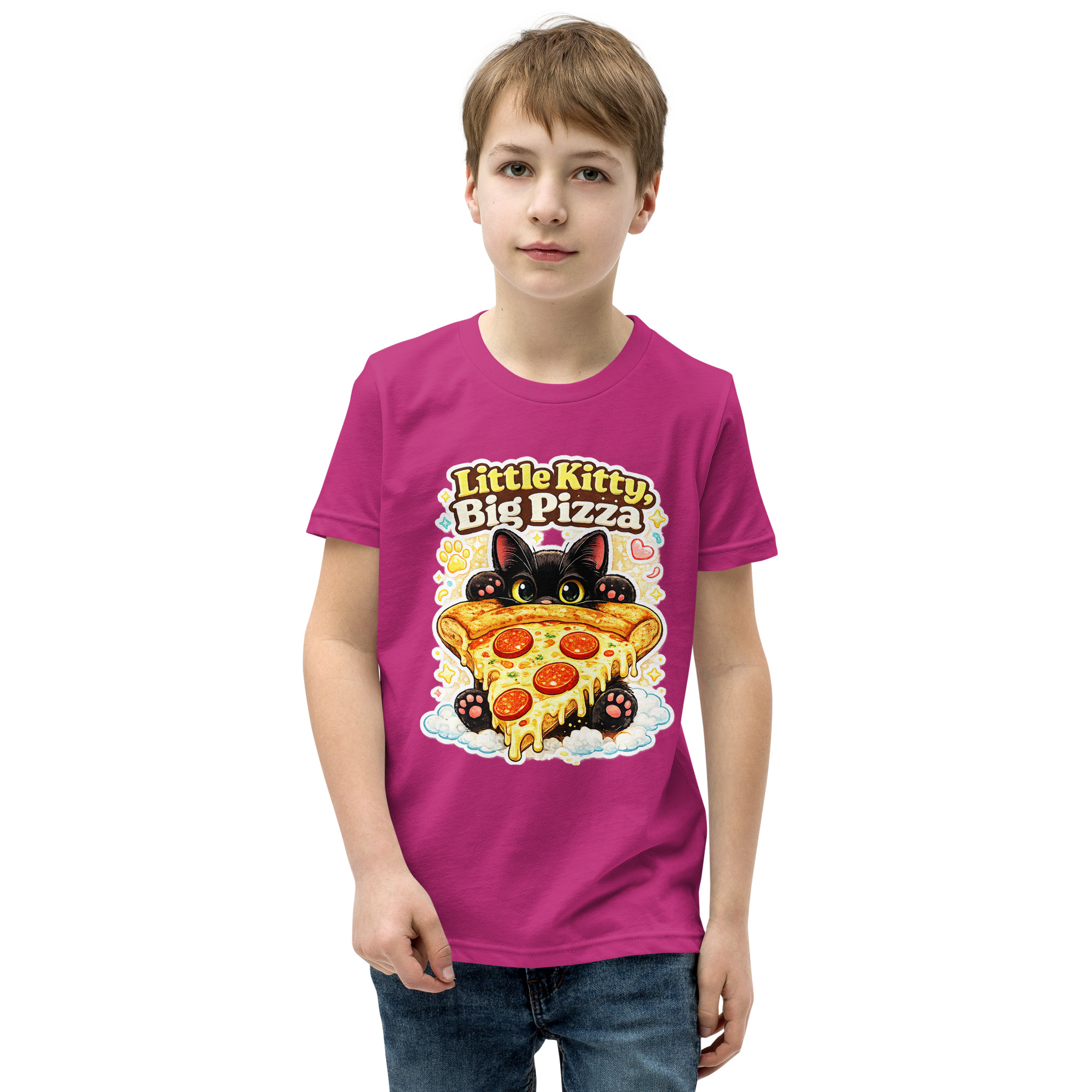 Little Kitty Big Pizza Kids T-Shirt – Cute Pizza Cat Graphic Tee for Boys and Girls Short Sleeve T-Shirt 24 Little Kitty Big Pizza Kids T-Shirt – Cute Pizza Cat Graphic Tee for Boys and Girls Short Sleeve T-Shirt - Image 24