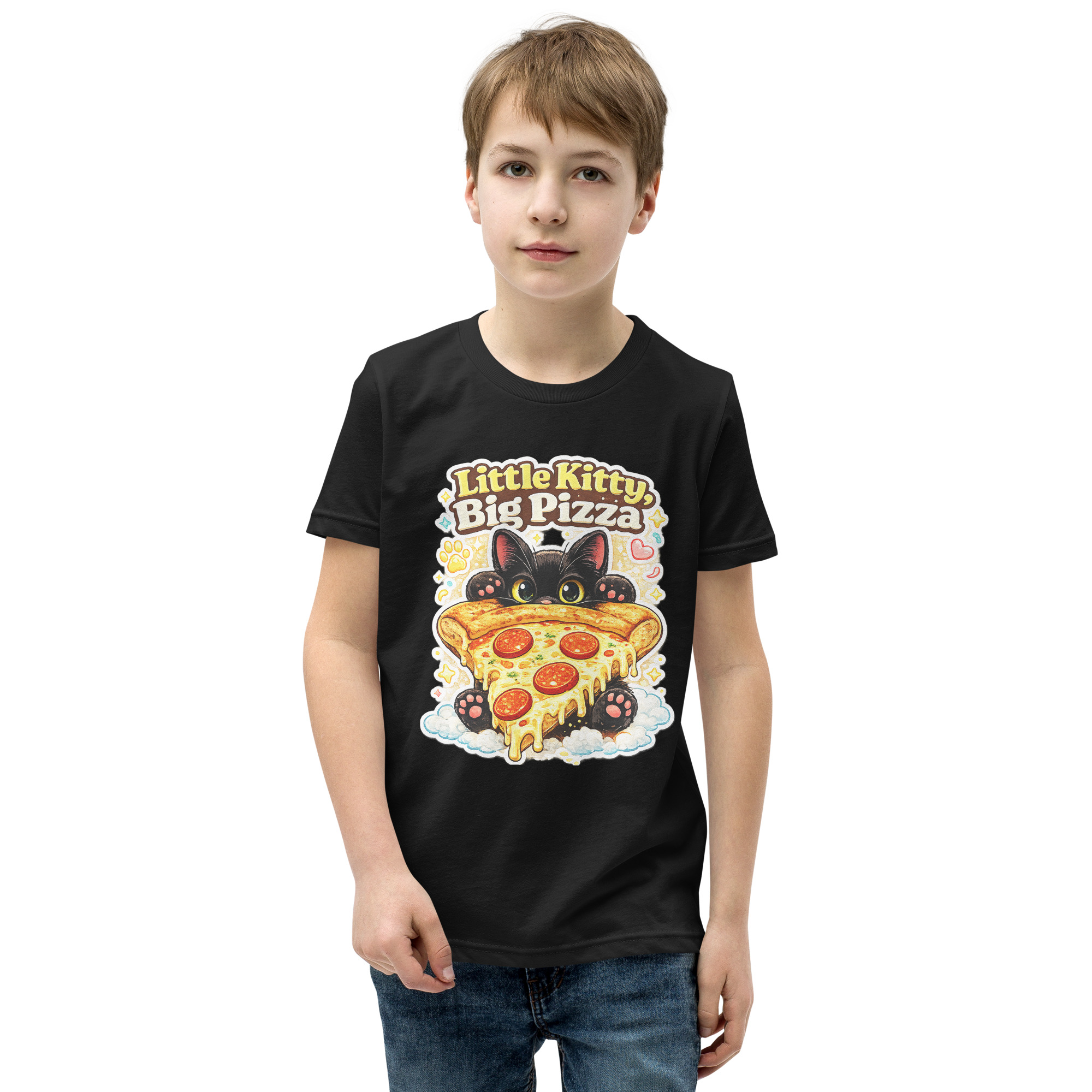 Little Kitty Big Pizza Kids T-Shirt – Cute Pizza Cat Graphic Tee for Boys and Girls Short Sleeve T-Shirt 1 Little Kitty Big Pizza Kids T-Shirt – Cute Pizza Cat Graphic Tee for Boys and Girls Short Sleeve T-Shirt