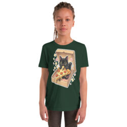 Cute Black Pizza Cat Kids T-Shirt – Funny Kitten in Pizza Box Graphic Tee for Boys and  Girls Short Sleeve T-Shirt