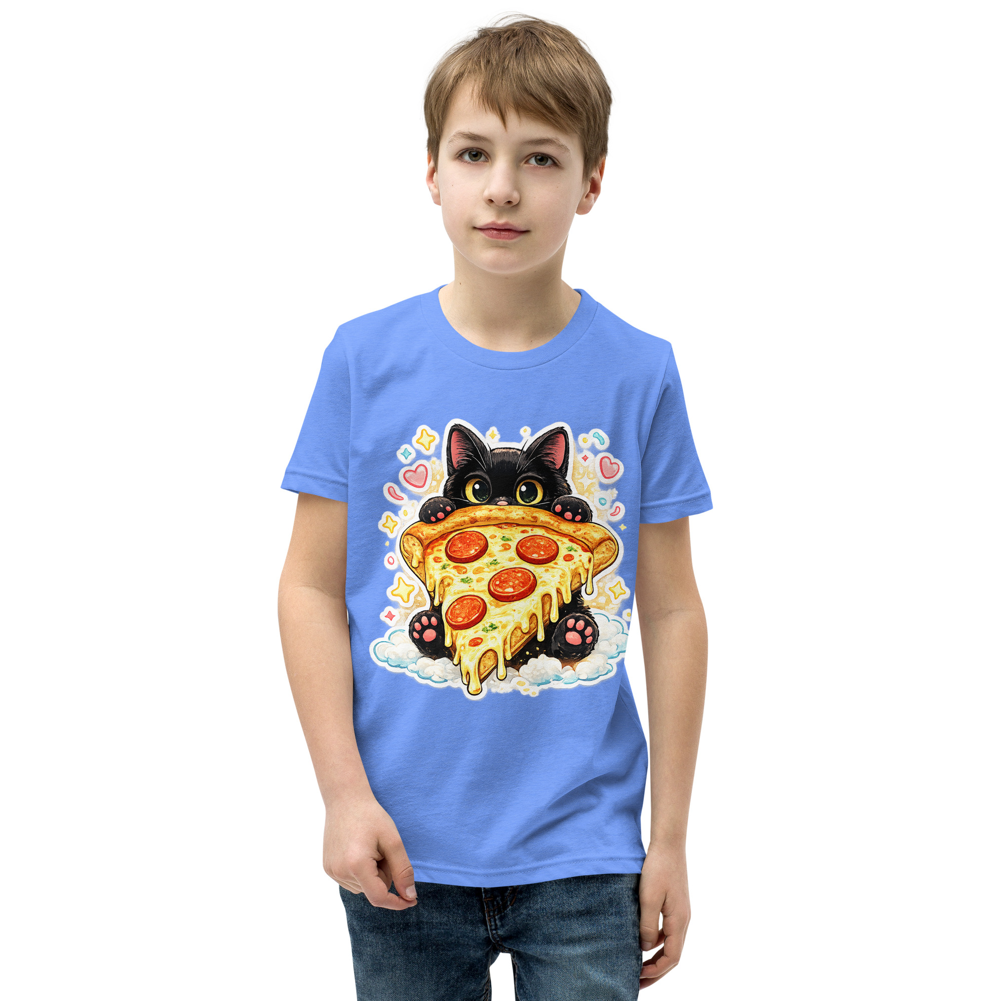 Pizza Cat Kids Shirt – Adorable Black Kitten Hugging Cheesy Pepperoni Pizza Tee Short Sleeve T-Shirt 20 Pizza Cat Kids Shirt – Adorable Black Kitten Hugging Cheesy Pepperoni Pizza Tee Short Sleeve T-Shirt - Image 20